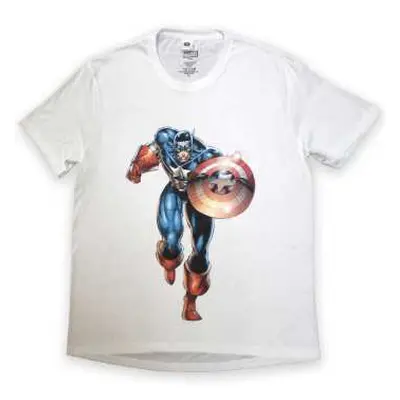 Marvel Comics Unisex T-shirt: Captain America Running (large) L