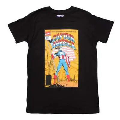 Marvel Comics Unisex T-shirt: Captain America 50th Comic Cover (small) S