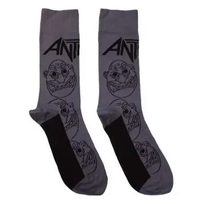 Anthrax Unisex Ankle Socks: Faces Pattern Mono (uk Size 7 - 11) 42 - 47