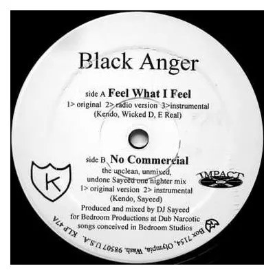 LP Black Anger: Feel What I Feel / No Commercial