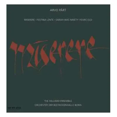 CD Arvo Pärt: Miserere