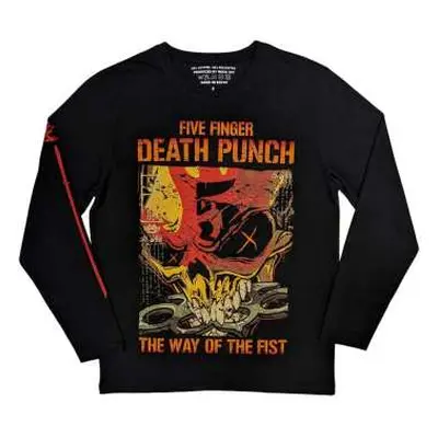 Five Finger Death Punch Unisex Long Sleeve T-shirt: The Way Of The Fist (back & Sleeve Print) (l