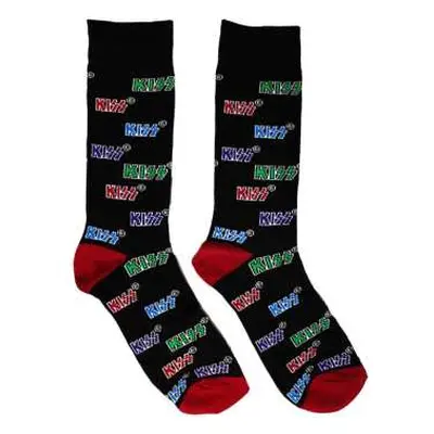 Kiss Unisex Ankle Socks: Coloured Logos Pattern (uk Size 6 - 11) UK Size 6 - 11