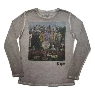 The Beatles Unisex Long Sleeve T-shirt: Sgt Pepper Stone Wash (small) S