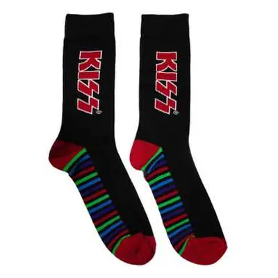 Kiss Unisex Ankle Socks: Red Logo & Stripes (uk Size 6 - 11) UK Size 6 - 11