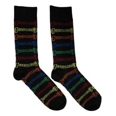 Grateful Dead Unisex Ankle Socks: Coloured Logos Pattern (uk Size 6 - 11) UK Size 6 - 11