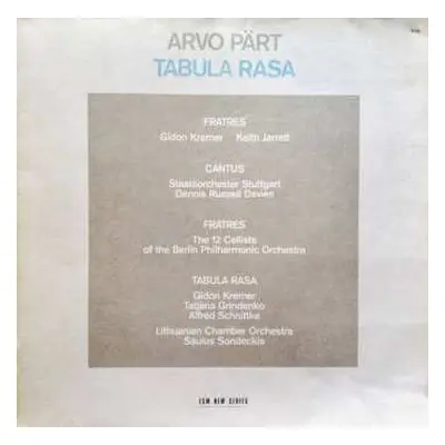 LP Arvo Pärt: Tabula Rasa