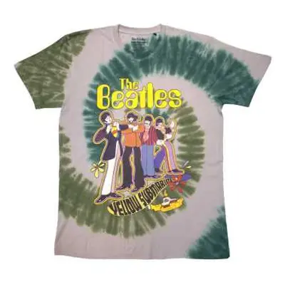 The Beatles Unisex T-shirt: Yellow Submarine Band In Line (wash Collection) (large) L