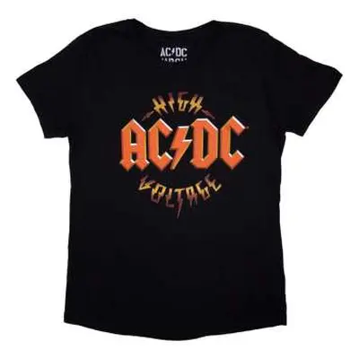 Ac/dc Ladies T-shirt: High Voltage Rnr (back Print) (xx-large) XXL