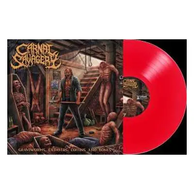 LP Carnal Savagery: Graveworms, Cadavers, Coffins And Bones (clear Blood Red)