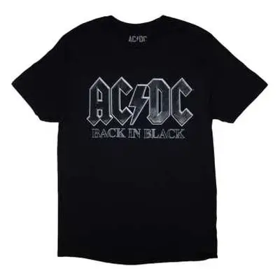 Ac/dc Unisex T-shirt: Back In Black Prw-up Eu Tour '24 (back Print & Ex-tour) (large) L