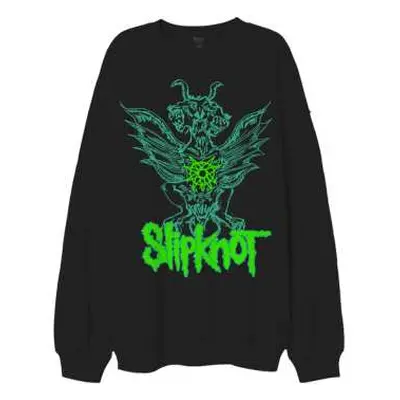 Slipknot Unisex Sweatshirt: Green Demon (back Print & Oversized) (large) L