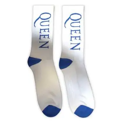 Queen Unisex Terry Socks: Blue Logo (uk Size 7 - 11) 42 - 47