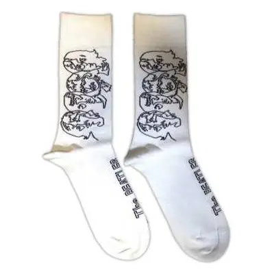 The Beatles Unisex Ankle Socks: White Album Faces Outlines (uk Size 7 - 11) 42 - 47