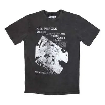 The Sex Pistols Unisex Stone Wash T-shirt: Manchester Flyer (small) S