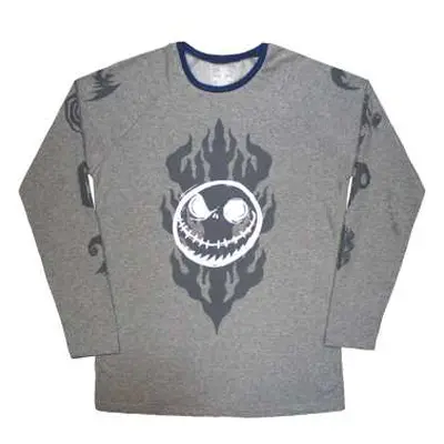 The Nightmare Before Christmas Unisex Long Sleeve T-shirt: Flaming Jack (embellished) (large) L