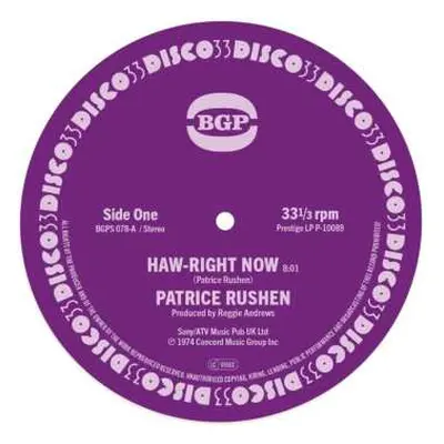 SP Patrice Rushen: Haw-Right Now / Kickin' Back