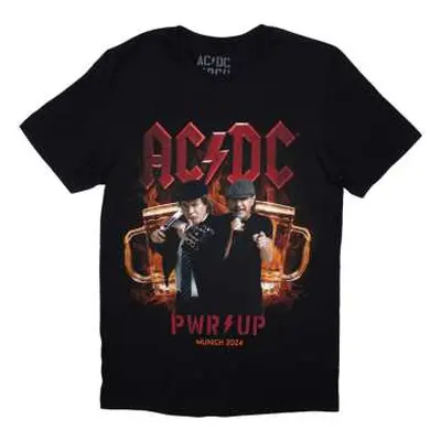 Ac/dc Unisex T-shirt: Pwr-up Munich '24 (back Print & Ex-tour) (small) S