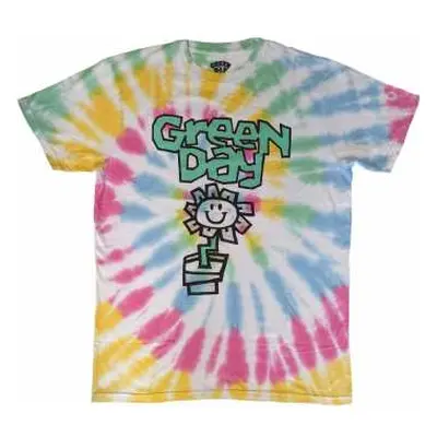 Green Day Unisex T-shirt: Flower Pot (wash Collection) (small) S