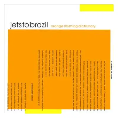 2LP Jets To Brazil: Orange Rhyming Dictionary