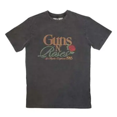 Guns N' Roses Unisex Stone Wash T-shirt: California 1985 (large) L