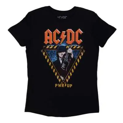 Ac/dc Ladies T-shirt: Angus Triangle Pwr-up Eu Tour '24 (back Print & Ex-tour) (large) L