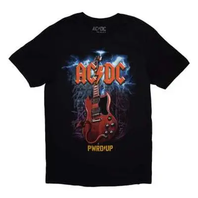 Ac/dc Unisex T-shirt: Guitar Pwr-up Eu Tour '24 (back Print & Ex-tour) (large) L