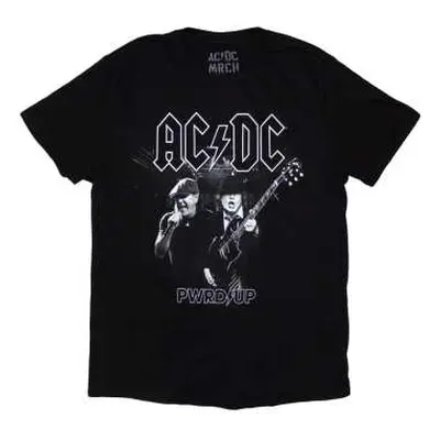 Ac/dc Unisex T-shirt: Pwrd-up B&w Photo Eu Tour '24 (back Print & Ex-tour) (x-large) XL