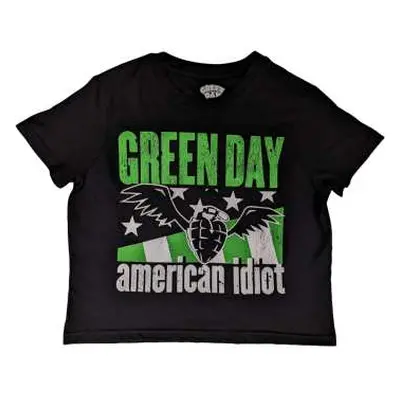 Green Day Ladies Crop Top: American Idiot Wings (large) L