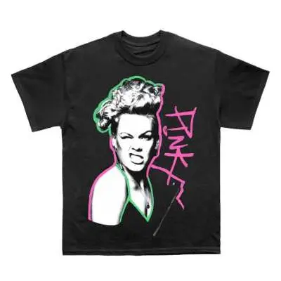 Pink Unisex T-shirt: Paint Pen (medium) M