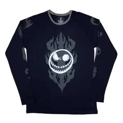 The Nightmare Before Christmas Unisex Long Sleeve T-shirt: Flaming Jack (embellished) (large) L