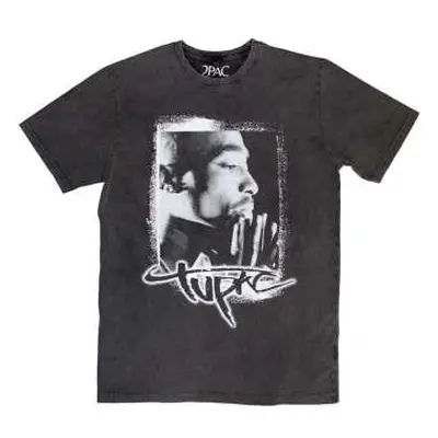 Tupac Unisex Stone Wash T-shirt: Spray Photo (x-large) XL