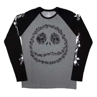 The Nightmare Before Christmas Unisex Raglan T-shirt: Floral Jack (embellished) (large) L