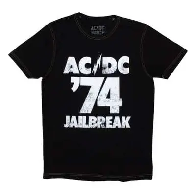 Ac/dc Unisex T-shirt: 74 Jailbreak (back Print & Ex-tour) (large) L