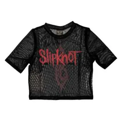 Slipknot Ladies Crop Top: Logo (back Print & Mesh) (x-large) XL