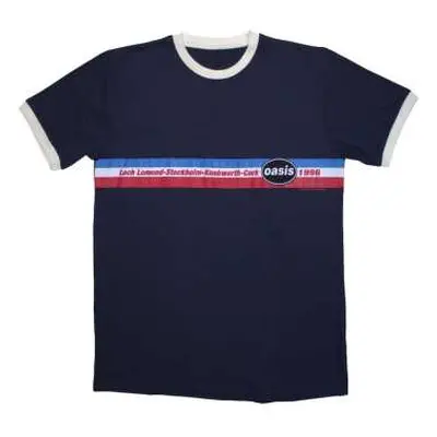 Oasis Unisex Ringer T-shirt: 1996 Tour Horizontal Stripes Ringer (x-large) XL