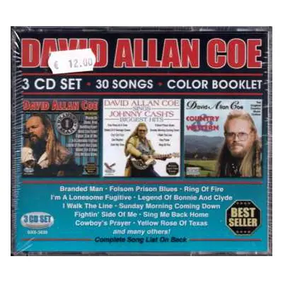 3CD David Allan Coe: Branded Man / Sings Johnny Cash's Biggest Hits / Country & Western