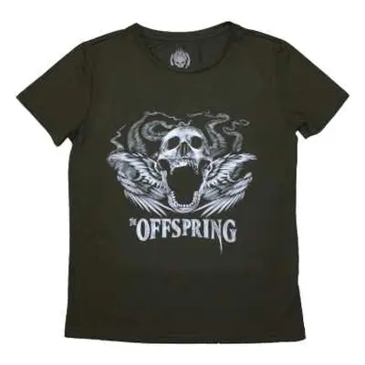 The Offspring Ladies T-shirt: Feathered Winged Skull (large) L