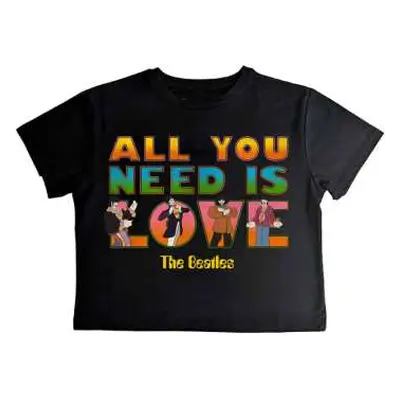 The Beatles Ladies Crop Top: Yellow Submarine Aynil Stacked (medium) M