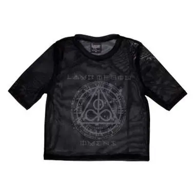 Lamb Of God Ladies Crop Top: Omens Clock (mesh) (x-small) XS