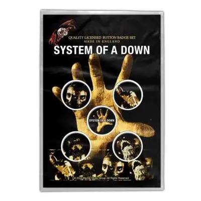 System Of A Down Button Badge Pack: Hand