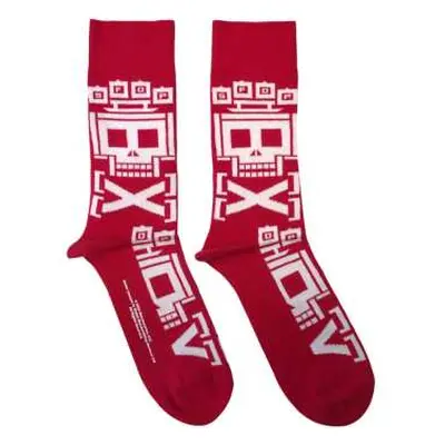 Five Finger Death Punch Unisex Ankle Socks: Pixeled Skull Repeat