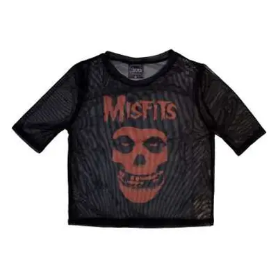 Misfits Ladies Crop Top: Orange Logo & Skull (mesh) (xx-large) XXL