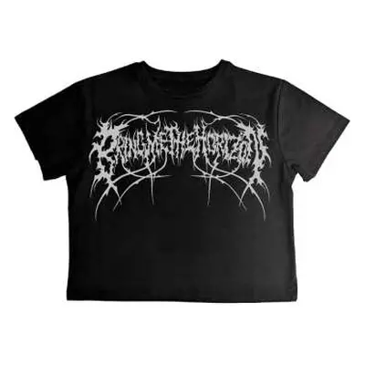 Bring Me The Horizon Ladies Crop Top: Metal Logo Genxsis (back Print) (large) L