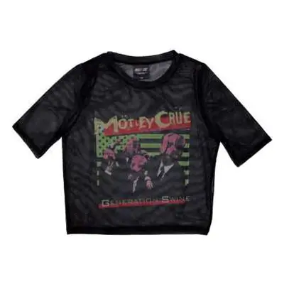 Motley Crue Ladies Crop Top: Generation Swine (mesh) (large) L