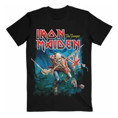 Iron Maiden Unisex T-shirt: Trooper Eddie Large Eyes (large) L