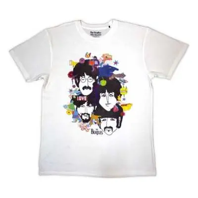 The Beatles Unisex Long Sleeve T-shirt: Yellow Submarine Heads Collage (wash Collection) (xx-lar