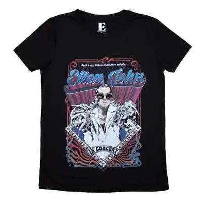 Elton John Ladies T-shirt: Psych Vintage (large) L