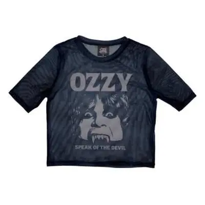 Ozzy Osbourne Ladies Crop Top: Speak Of The Devil (mesh) (large) L