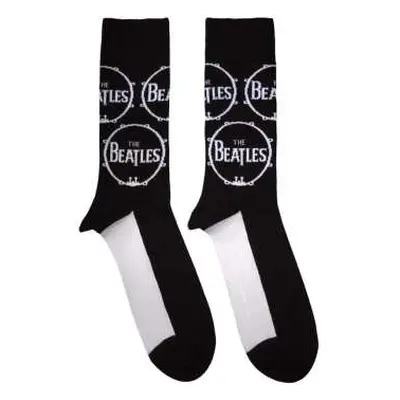 The Beatles Unisex Ankle Socks: Drum Logo Repeat